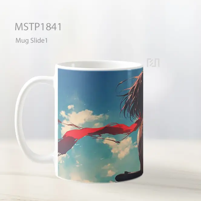Mikasa Ackerman Syal Tertiup Angin Mug MSTP1841 - All-side / Desain