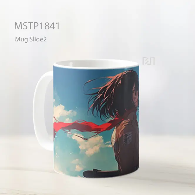 Mikasa Ackerman Syal Tertiup Angin Mug MSTP1841 - All-side / Desain