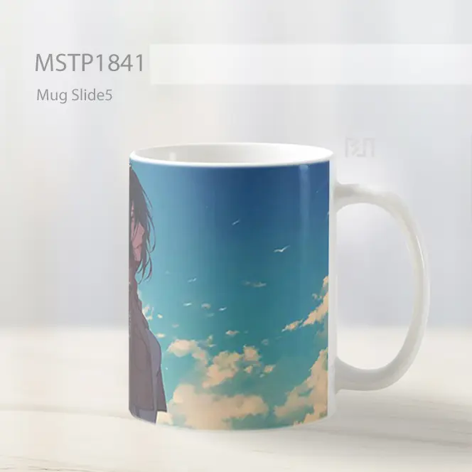 Mikasa Ackerman Syal Tertiup Angin Mug MSTP1841 - All-side / Desain