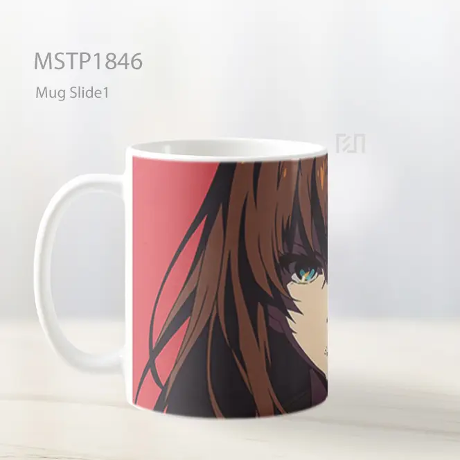 Mikase Kurisu Tampang Serius Anime Mug MSTP1846 - All-side / Desain