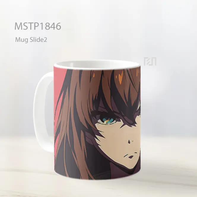 Mikase Kurisu Tampang Serius Anime Mug MSTP1846 - All-side / Desain
