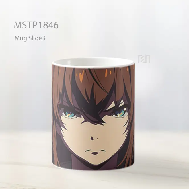 Mikase Kurisu Tampang Serius Anime Mug MSTP1846 - All-side / Desain