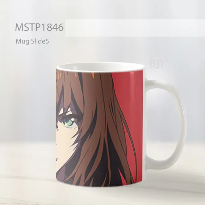 Mikase Kurisu Tampang Serius Anime Mug MSTP1846 - All-side / Desain