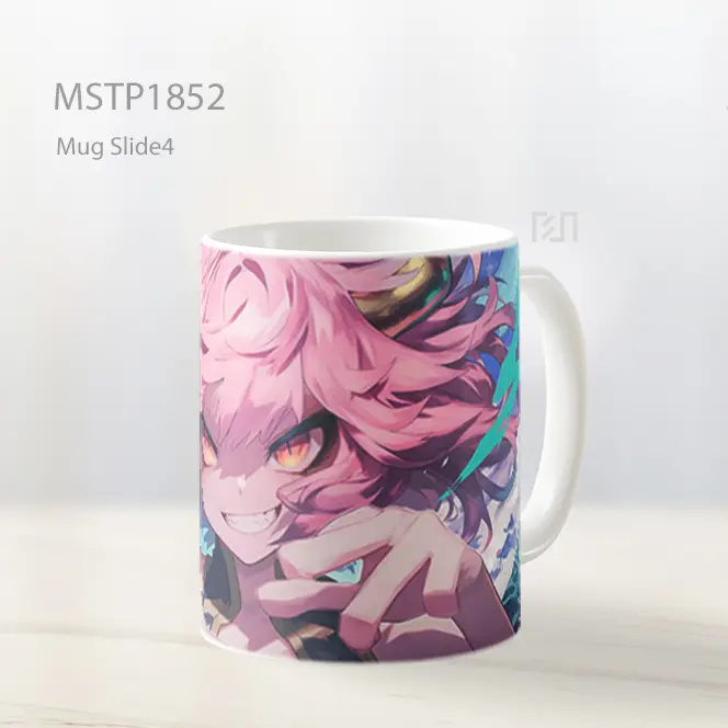 Mina Ashido Tersenyum Rambut Pink Hero Academia Mug MSTP1852
