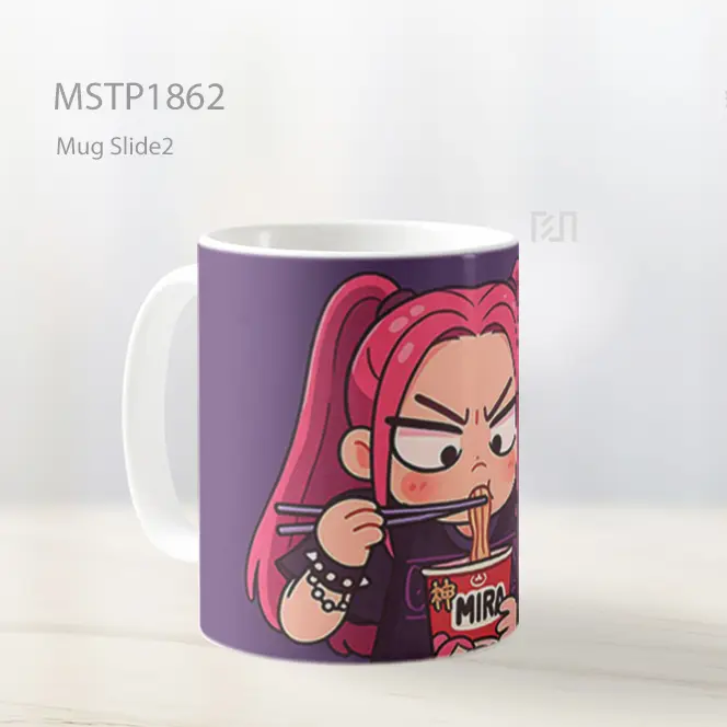Mira Kpop Demon Hunters Makan Ramen Mug MSTP1862 - All-side / Desain