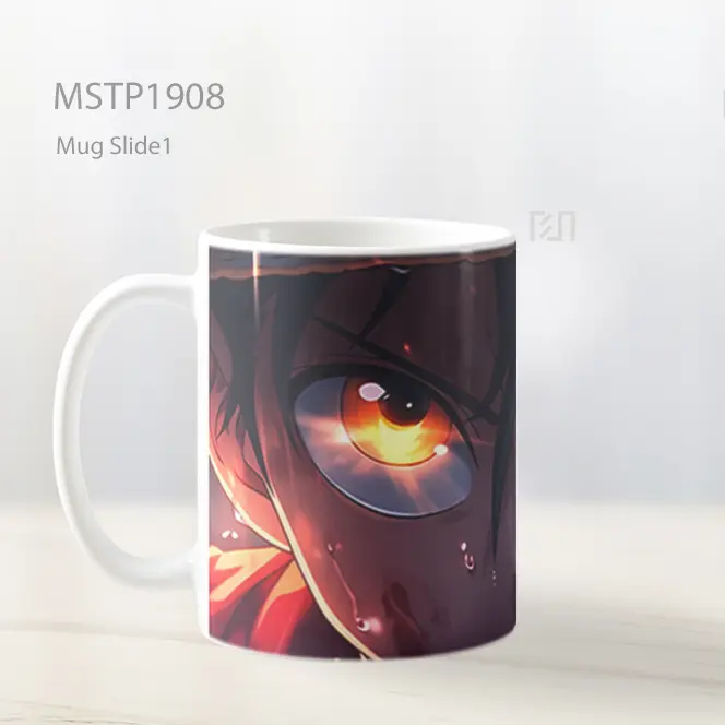 Monkey D Luffy Serius Mata Api Mug MSTP1908 - All-side / Desain