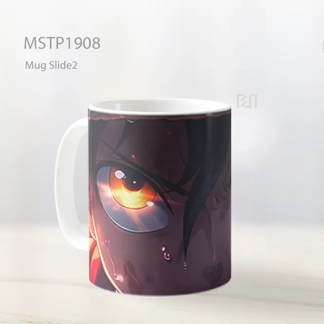 Monkey D Luffy Serius Mata Api Mug MSTP1908 - All-side / Desain