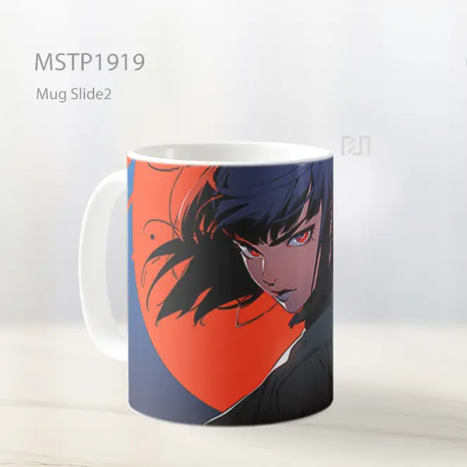 Motoko Kusanagi Biru Merah Mug MSTP1919 - All-side / Desain