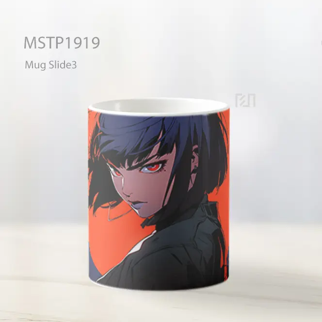 Motoko Kusanagi Biru Merah Mug MSTP1919 - All-side / Desain