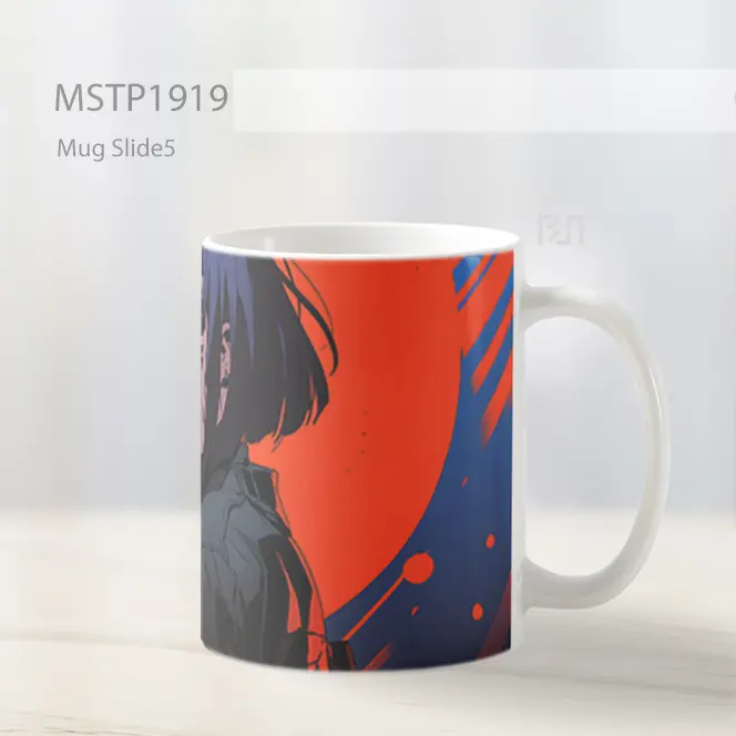 Motoko Kusanagi Biru Merah Mug MSTP1919 - All-side / Desain