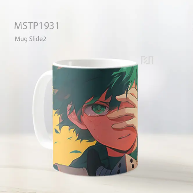 My Hero Academia Deku Crying Yellow Background Mug MSTP1931 - All-side / Desain