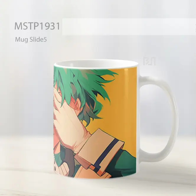 My Hero Academia Deku Crying Yellow Background Mug MSTP1931 - All-side / Desain