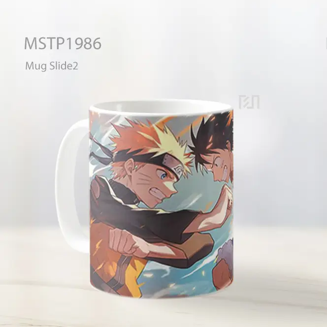 Naruto Dan One Piece Naruto Luffy Tepukan Tinju Mug MSTP1986 - All-side / Desain