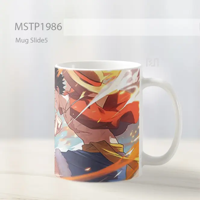 Naruto Dan One Piece Naruto Luffy Tepukan Tinju Mug MSTP1986 - All-side / Desain