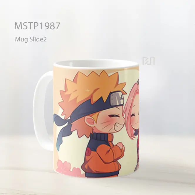 Naruto Dan Sakura Chibi Pasangan Imut Mug MSTP1987 - All-side / Desain