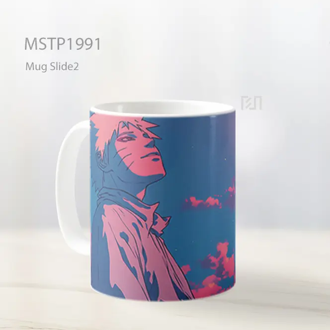 Naruto Di Bawah Bulan Biru Pink Mug MSTP1991 - All-side / Desain