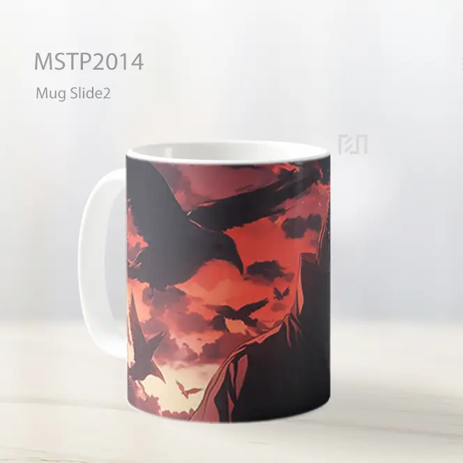 Naruto Itachi Uchiha Aura Gelap Crow Swarm Mug MSTP2014 - All-side / Desain