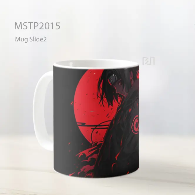 Naruto Itachi Uchiha Bulan Hitam Mug MSTP2015 - All-side / Desain
