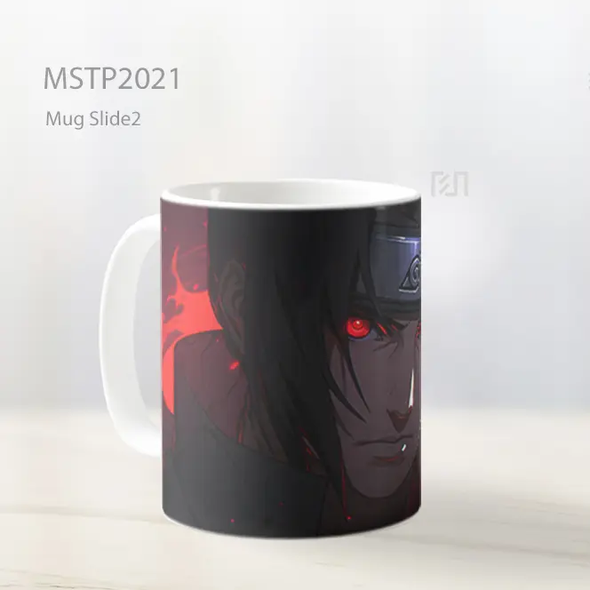 Naruto Itachi Uchiha Merah Gelap Mug MSTP2021 - All-side / Desain