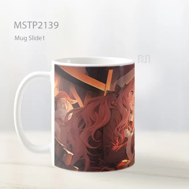 Natal Gadis Anime Dengan Lilin Mug MSTP2139 - All-side / Desain