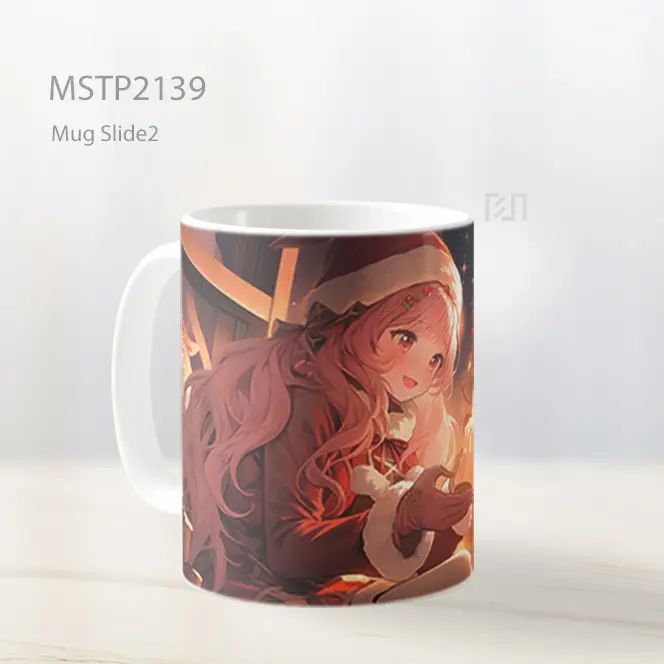 Natal Gadis Anime Dengan Lilin Mug MSTP2139 - All-side / Desain
