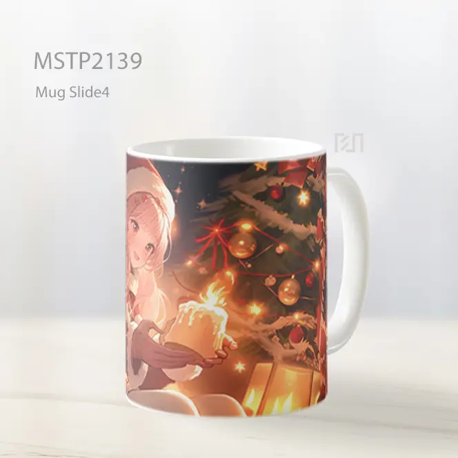Natal Gadis Anime Dengan Lilin Mug MSTP2139