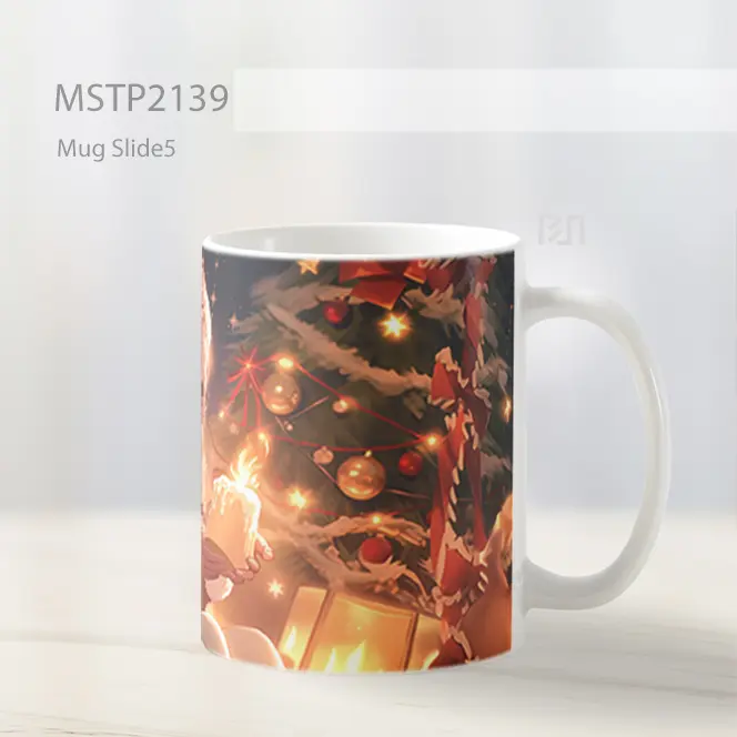 Natal Gadis Anime Dengan Lilin Mug MSTP2139 - All-side / Desain