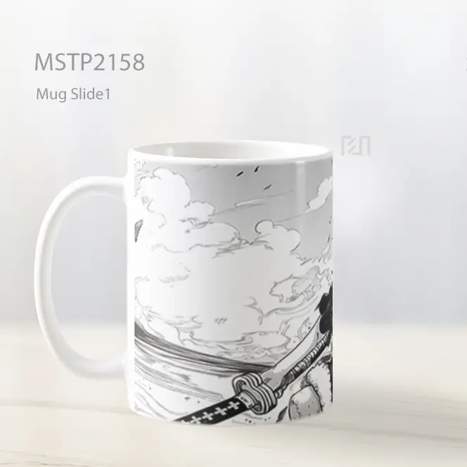 Ne Piece Manga Style Luffy Hitam Putih Mug MSTP2158 - All-side / Desain