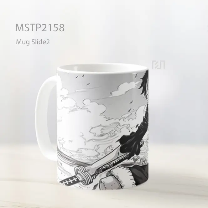 Ne Piece Manga Style Luffy Hitam Putih Mug MSTP2158 - All-side / Desain