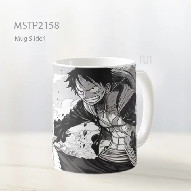 Ne Piece Manga Style Luffy Hitam Putih Mug MSTP2158