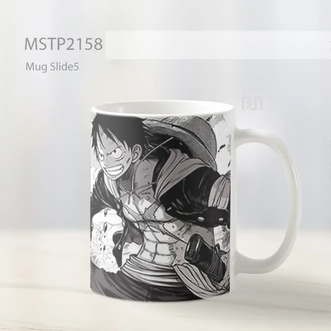 Ne Piece Manga Style Luffy Hitam Putih Mug MSTP2158 - All-side / Desain