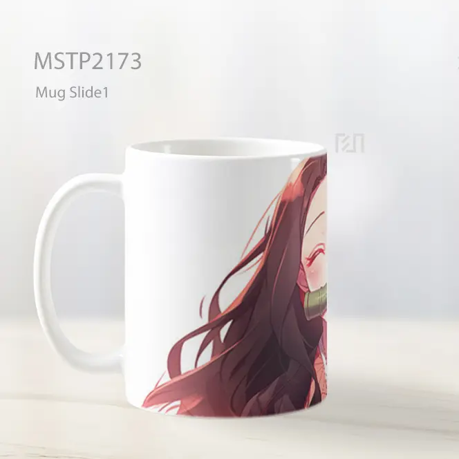 Nezuko Dengan Mata Tertutup Putih Mug MSTP2173 - All-side / Desain