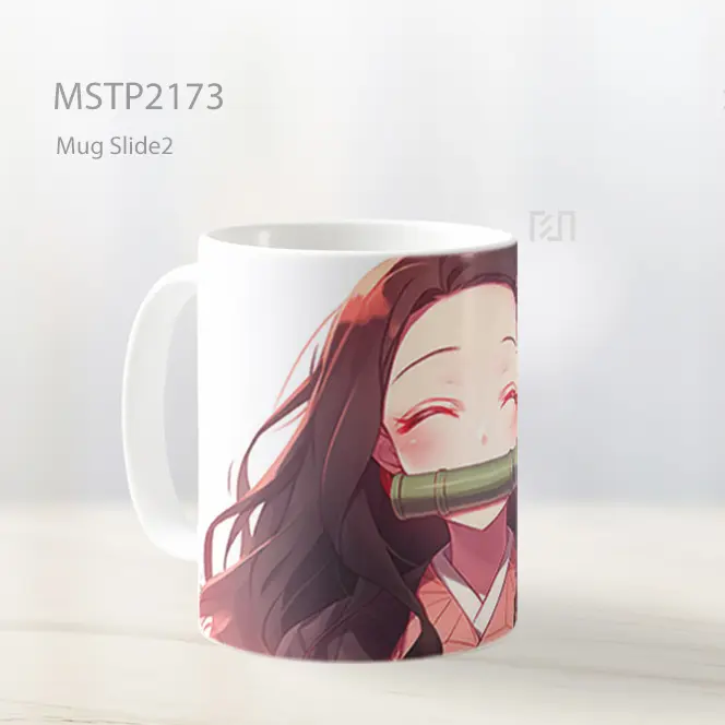 Nezuko Dengan Mata Tertutup Putih Mug MSTP2173 - All-side / Desain