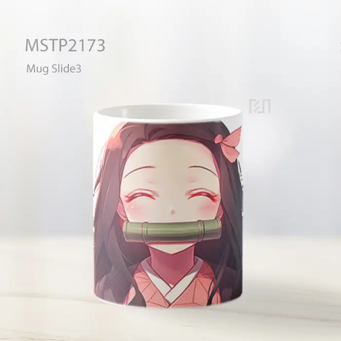 Nezuko Dengan Mata Tertutup Putih Mug MSTP2173 - All-side / Desain