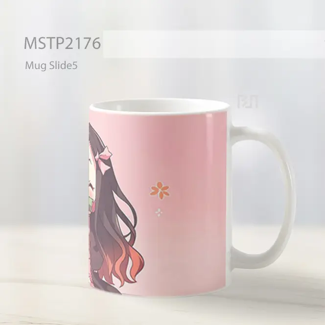 Nezuko Kamado Chibi Gradien Pink Mug MSTP2176 - All-side / Desain