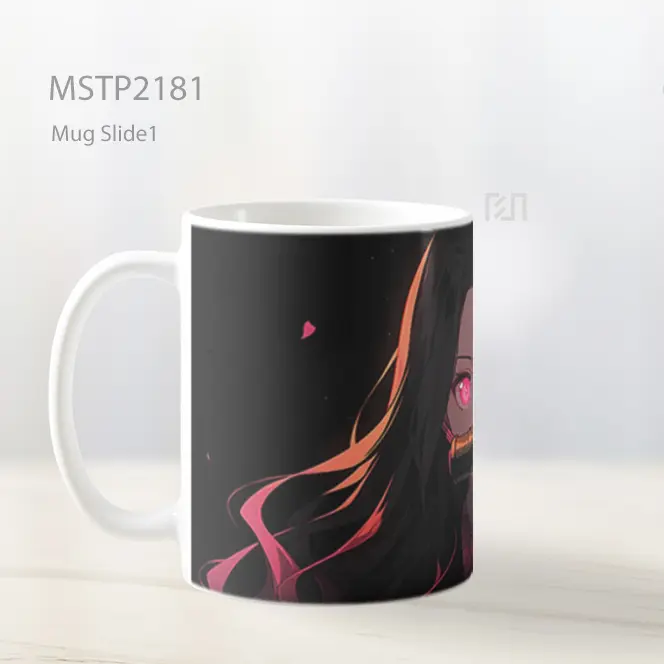 Nezuko Mata Bersinar Hitam Mug MSTP2181 - All-side / Desain