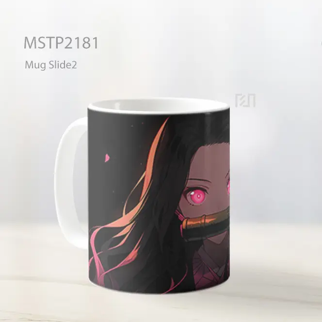 Nezuko Mata Bersinar Hitam Mug MSTP2181 - All-side / Desain