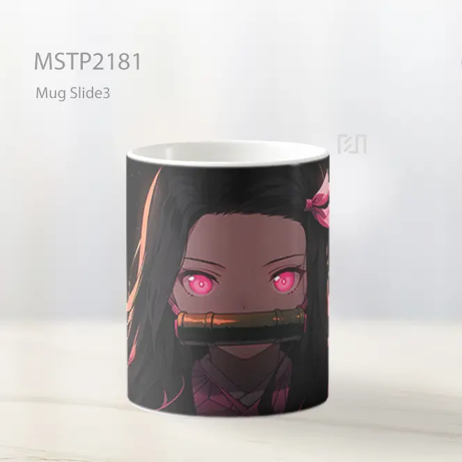 Nezuko Mata Bersinar Hitam Mug MSTP2181 - All-side / Desain