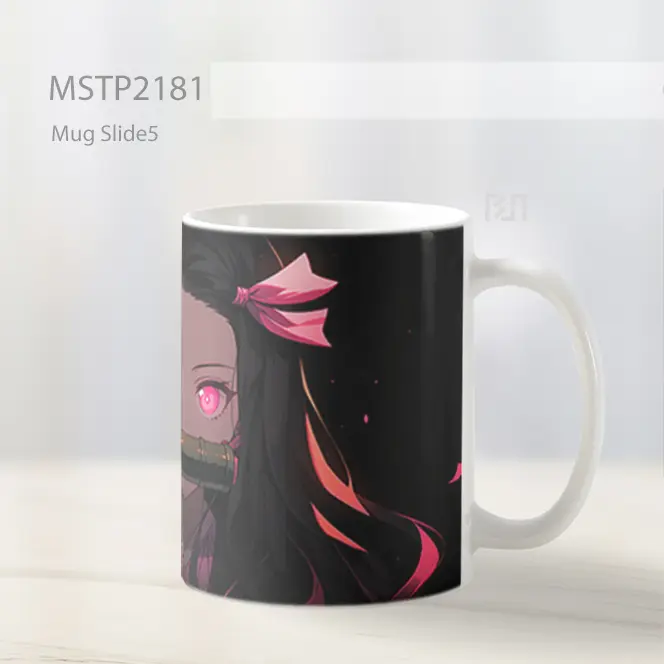 Nezuko Mata Bersinar Hitam Mug MSTP2181 - All-side / Desain