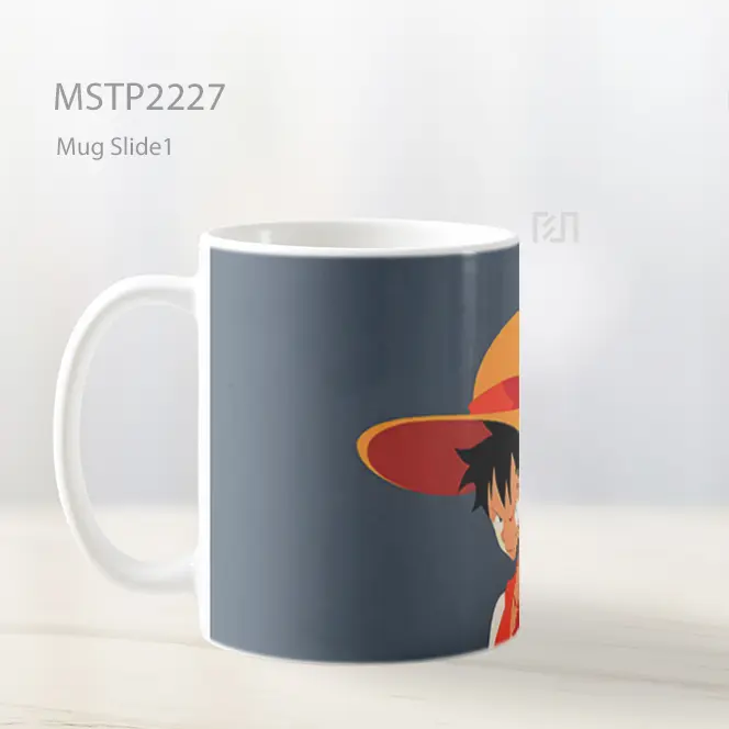 One Piece D Luffy Abu Abu Minimalis Mug MSTP2227 - All-side / Desain