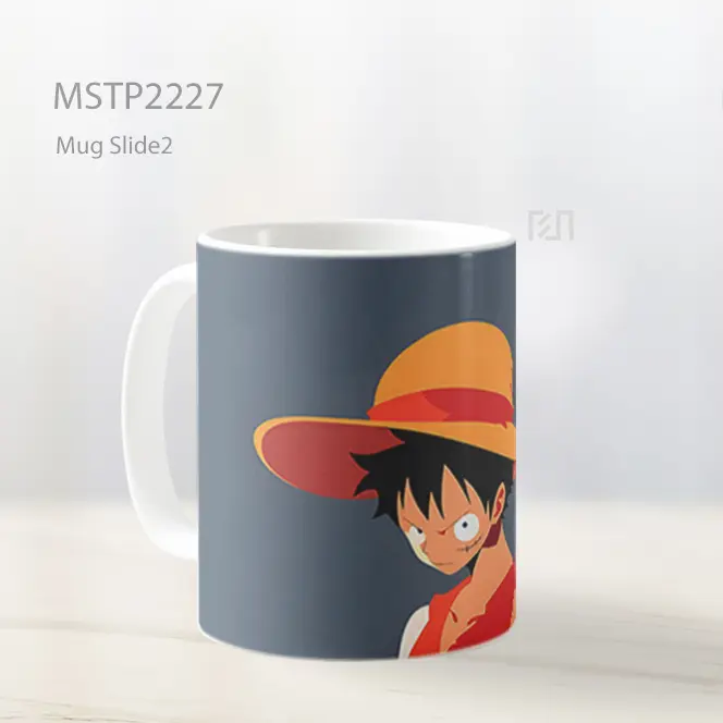 One Piece D Luffy Abu Abu Minimalis Mug MSTP2227 - All-side / Desain