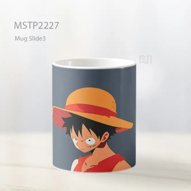 One Piece D Luffy Abu Abu Minimalis Mug MSTP2227 - All-side / Desain