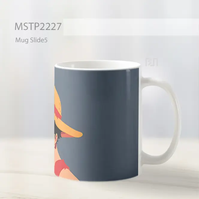 One Piece D Luffy Abu Abu Minimalis Mug MSTP2227 - All-side / Desain