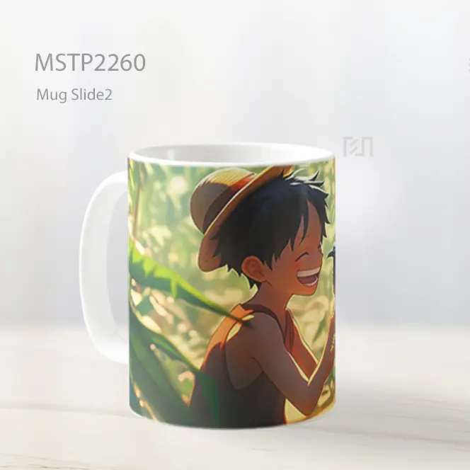 One Piece Monkey D Luffy Tersenyum Dengan Burung Mug MSTP2260 - All-side / Desain