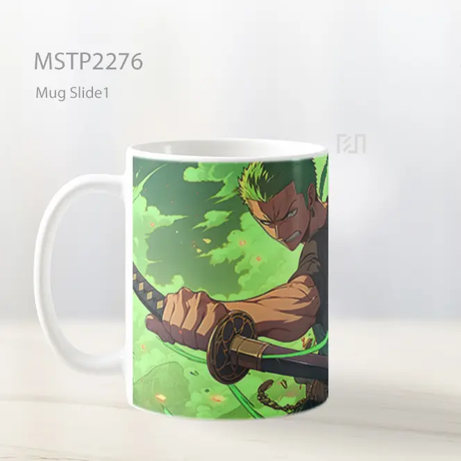 One Piece Roronoa Zoro Dengan Pedang Hijau Mug MSTP2276 - All-side / Desain