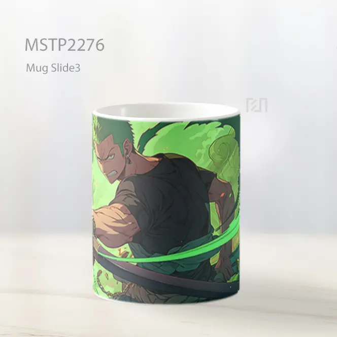 One Piece Roronoa Zoro Dengan Pedang Hijau Mug MSTP2276 - All-side / Desain