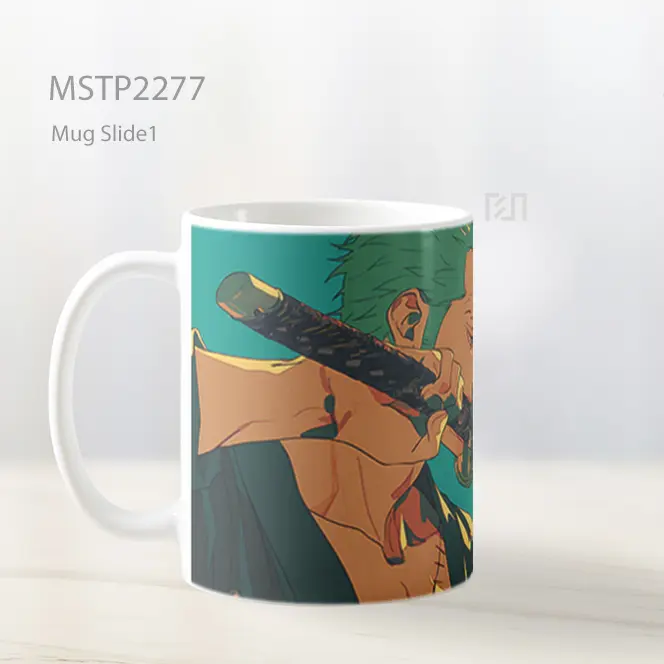 One Piece Roronoa Zoro Dengan Pedang Turquoise Mug MSTP2277 - All-side / Desain