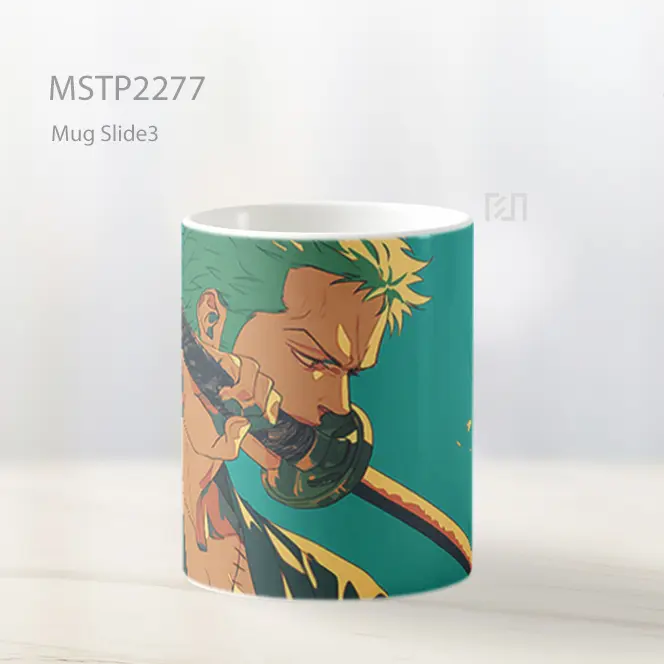 One Piece Roronoa Zoro Dengan Pedang Turquoise Mug MSTP2277 - All-side / Desain