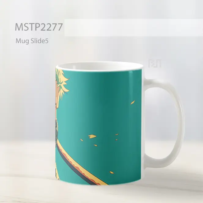 One Piece Roronoa Zoro Dengan Pedang Turquoise Mug MSTP2277 - All-side / Desain