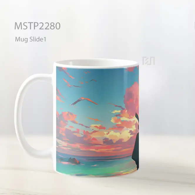 One Piece Roronoa Zoro Matahari Terbenam Di Pantai Mug MSTP2280 - All-side / Desain